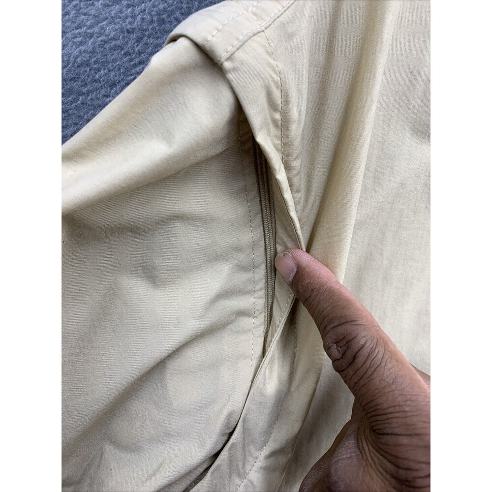 Scandia Woods V Neck Pullover Windbreaker Shirt Vesy Men Small Beige Zip Sleeves - Picture 9 of 14